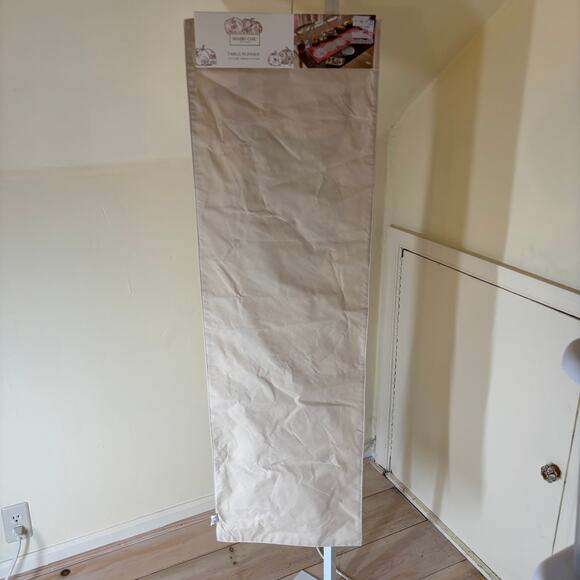 Shabby Chic NWT Cream Fall Thanksgiving Floral Pumpkin Table Runner 14x48 - Picture 6 of 6